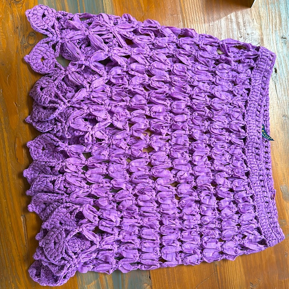 Lavender Boatneck crochet caplet/poncho